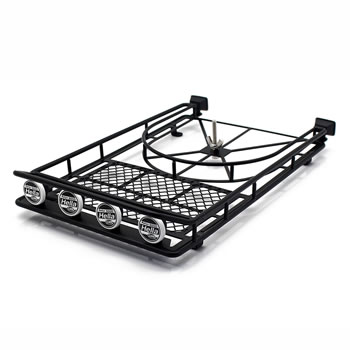 1/10 Wrangler  Cherokee Body Car Shell  Metal Roof Rack with LED Hella