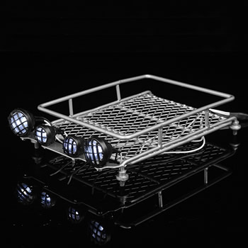 1/10 RC Car Metal Roof Rack with LED Lamp(Round)