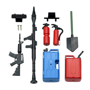 7pcs Mini RC Decoration Accessories Plastic Equipment Military Set